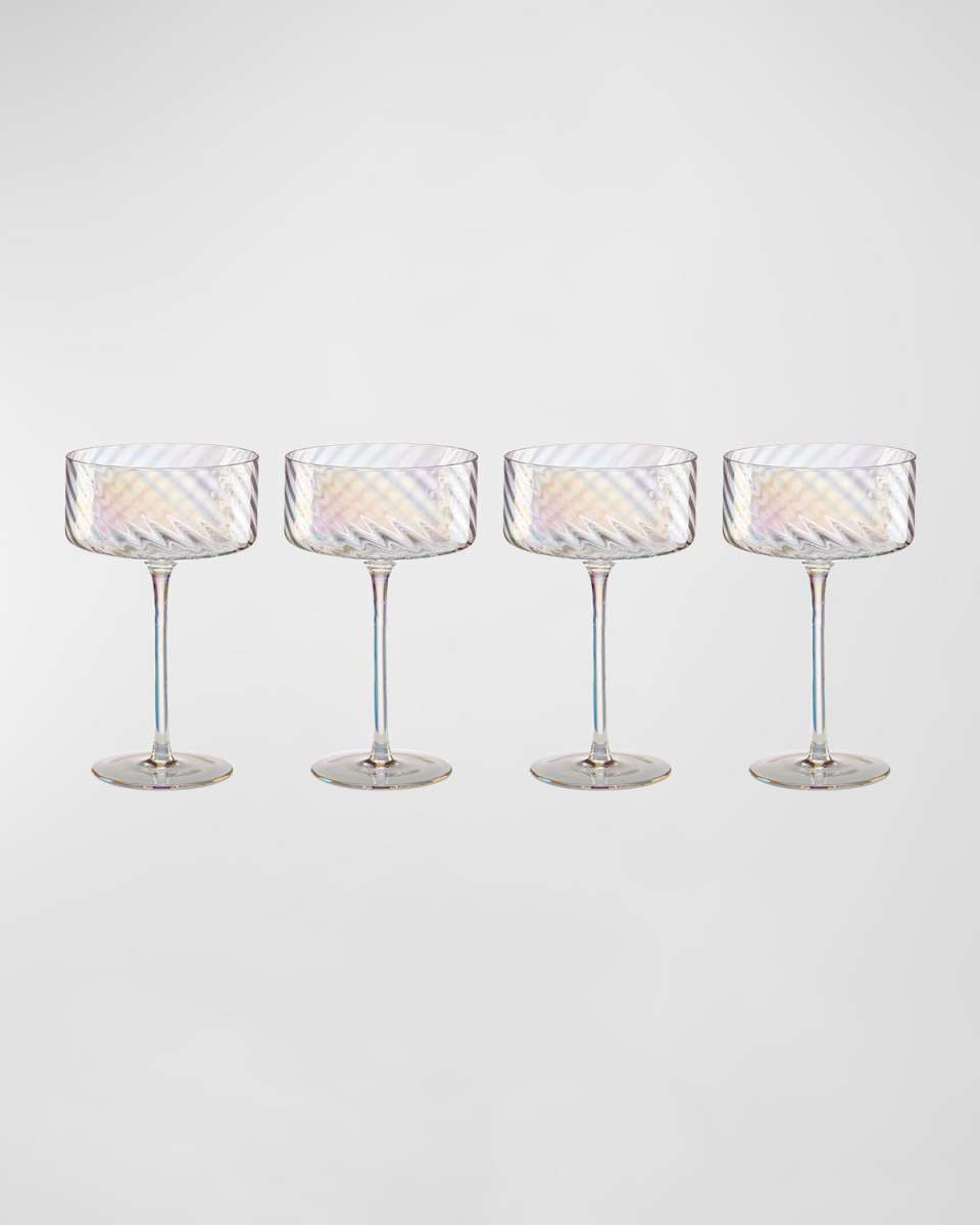 Tuscany Iridescent Coupe Glasses, Set of 4